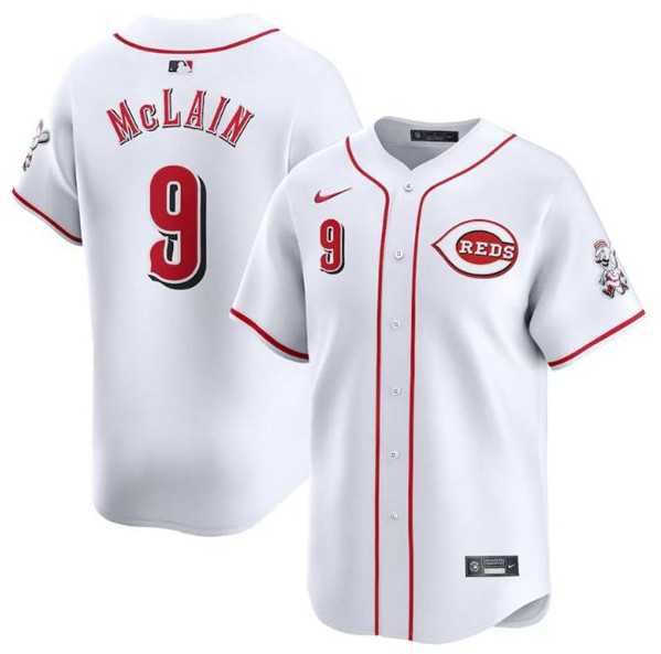 Mens Cincinnati Reds #9 Matt McLain White Home Limited Baseball Stitched Jersey Dzhi